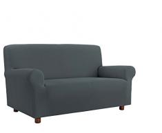 Italian Bed Linen Più Bello Copridivano bielastico Sagomato Tessuto a Struttura Liscia, Poliestere, Grigio, 3 Posti, 180-250 cm