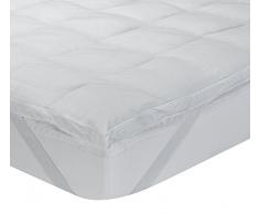 Classic Blanc - Topper / sovramaterasso in fibra con aloe vera, media durezza, 160 x 200 cm, altezza 6,5 cm, Letto da 160. Tutte le misure