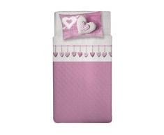 Completo Letto Pensieri Delicati Cuore Appeso Rosa Singolo