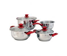 BERGNER Zurich - Set di pentole e padelle Acciaio Inossidabile Vetro Coperchio