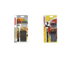 Kaimano KTS790106N Italicus Forchette, Acciaio Inossidabile, Nero, 6 unitÃ & KTS790206N Italicus Cucchiaio, Acciaio Inossidabile, Nero, 6 unitÃ 