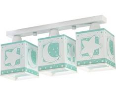 Dalber Luna Lampada per bambini con motivo stelle, verde