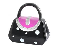 Home Borsetta Salvadanaio, Ceramica, Nero, 21x6x6 cm