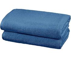 AmazonBasics - Set di asciugamani ad asciugatura rapida, 2 pezzi, 2 teli bagno - Blu Lago