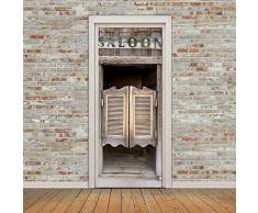 Wallflexi Porta murale Thrilling Saloon Home Decorazione da Parete murale Decalcomanie Soggiorno cameretta Ristorante Hotel CafÃ© Office DÃ©cor Rimovibile Autoadesivo, Multicolore