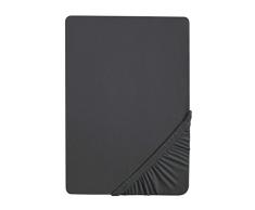 Biberna 77144/555/046, Lenzuolo con angoli in Jersey elasticizzato, Nero (titanium), 180 x 200 cm - 200 x 200 cm