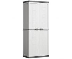 Keter Armadio Portascope Jolly Adatto sia per Interno ed Esterni, Bianco/Grigio, 68 x 39 x166 centimetri