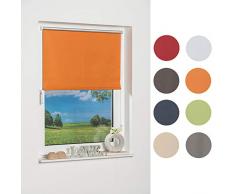 K-home 541870Â âÂ 3Â Klemmfix Mini Tenda avvolgibile Oscurante, plastica, Tessuto, Arancione, 80 x 150 cm