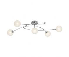 Brilliant g35795/15Â Pacome lampadario con 5Â luci LED, Metallo/Vetro, G9, 3Â W, cromo