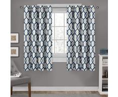 Exclusive Home Coppia di Tende con Occhielli, per Finestra Tenda a Pannello, Poliestere, Verde Acqua, 63Â x 54Â x 0.2Â cm