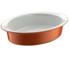 Berndes Pirofila Ovale Stoneware Ceramica per Arrostire e Servire 20x14 cm Arancione e Bianco