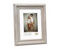 Deknudt Frames S41XS3-10.0X15.0 - Cornice portafoto in resina verniciata, stile classico, colore: beige 20,8 x 16,5 x 2,2 cm