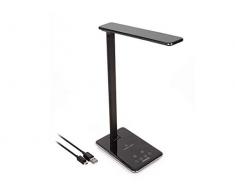 Velleman EFL60 - Lampada da scrivania intensitÃ variabile + caricatore senza fili, 48 LED in ABS + alluminio, colore: Nero