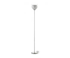 Els Banys Beta - Lampada da terra salone con base in metallo alluminio spazzolato, bianco