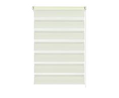 GARDINIA Doppia tenda a rullo con morsetto di fissaggio o adesiva, Doppia tenda a rullo/ Tenda a rullo con catenella laterale, Trasparente e con strisce opache, Kit di montaggio incluso, Crema, 75 x 150 cm (LxA)