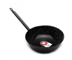 Garcima smaltato Padella Profonda con Un Manico, Colore: Nero, Confezione da 12, Smalto, Nero, 20 cm