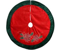 WeRChristmas-Copribase 122 cm per albero di Natale, con motivo decorativo, colore: rosso/verde, multicolore
