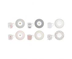 EASY LIFE Set 6 tazzine Espresso con piattini 100ml I Love Coffee