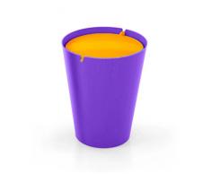 Outlook Design Italia Smarty Cestino per Rifiuti con Coperchio Basculante, Plastica, Viola/Arancio, 24x24x30 cm