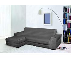 Trendy Copridivano con Penisola, Grigio Scuro, 240 cm