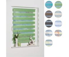 K-home Klemmfix, Tenda a rullo Madrid, Fissaggio a Clip Senza Viti, Verde, 60 x 150 cm