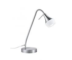 Trio Leuchten 503100107Â Trumpet a + + to e, lampada da tavolo, Metallo, E14, Nichel Opaco, 34Â x 13Â x 40.5Â cm