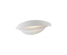 Homemania Lampada A Parete Mask Colore Bianco, in Metallo-Per Salotto, Soggiorno, Cucina, Camera, Ufficio E14, 30 x 12 cm