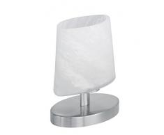 Trio Leuchten Trio 592000107 Touch Me Lampada Alogena da Tavolo in Nichel Opaco e Vetro Alabastrino, 18 cm G9, 28 W