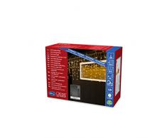 Konstsmide 3672Â âÂ 803/Tenda di luci led di pioggia ghiacciata, con bianchi Globes/per esterno (IP44)/200Â bernsteinfarbene diodi/24Â V Trasformatore da esterno/cavo trasparente