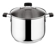 Lagostina Tempra Acciaio Pentola, 2 Maniglie con Coperchio, Ã 20 cm, Argento