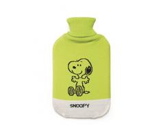 Excelsa Peanuts Borsa Acqua Calda Snoopy Verde, Acrilico, 35x19x3.5 cm