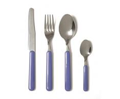 Excelsa Fashion Servizio 24 Posate, Acciaio Inossidabile, Azzurro, 9x9x24 cm, unità