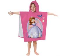 Disney Sofia 042294 - Asciugamano con Cappuccio, da Bambina, in Cotone Vellutato, 60 x 120 cm