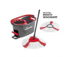 Vileda easyw Ring & Clean Set Completo + Turbo Ricambio per lavapavimenti, Metallo, Colore: Rosso/Grigio, 48,6Â x 29,6Â cm