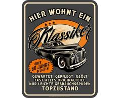 RAHMENLOS Targa di Metallo da Parete, Grigio, 17 x 22