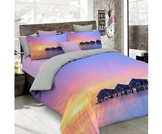 Italian Bed Linen Sogni E Capricci Parure Copri Piumino con Stampa in Digital a Copertura Totale sul Sacco e su federe, 100% Cotone, Multicolore (Sec07), Matrimoniale, 250x200x1 cm, 3 unitÃ 
