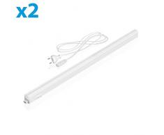 parlat, Luce LED da incasso per mobili mit interruttore e presa, 9 W, 560 lm, 573 mm, 2 pz, luce bianca calda, LC-L-053-WW-x2, plastic, bianco