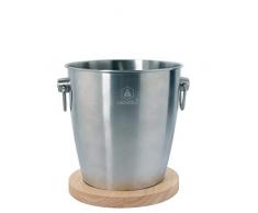 LAGUIOLE - Secchiello per Champagne con Supporto in Legno - acciaio inossidabile - grigio