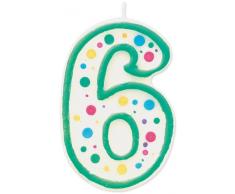 Wilton - Candela a Forma di Numero 6, Colore: Verde
