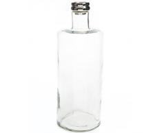 Belssia Vaso Collo, Vetro, Trasparente/Argento, 15Â x 42Â x 15Â cm