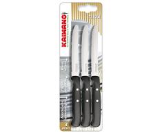 Kaimano KPM031103N Premium Coltelli da Tavolo, Acciaio Inossidabile, Nero, 3 unitÃ 
