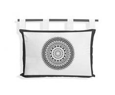 Soleil docre Mandala - Testiera da Letto, in Cotone, 45 x 70 cm, Colore: Grigio