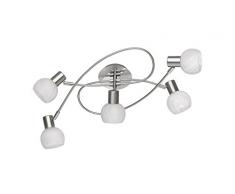 Reality Leuchten Lampada da soffitto E14, Nickel Matt/Chrom, 25 x 52 x 23 cm