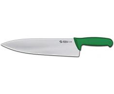 Sanelli Ambrogio Supra Trinciante Cuoco, Coltello con Manico Ergonomico in Polipropilene Verde, Acciaio Inossidabile