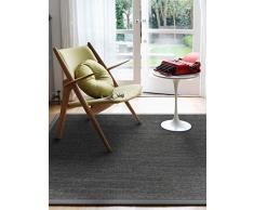 benuta Sisal - Tappeto con Bordo in Fibra Naturale, per corridoio e Soggiorno, Grau, 140 x 200 cm