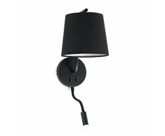 Faro 29330 - BERNI Lampada da parete nera con lettore LED