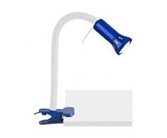 Brilliant Flex 24705/37 - Lampada da tavolo con pinza, 1 lampadina E14 max. 40 W, adatta a lampade a riflettore R50, colore: Blu