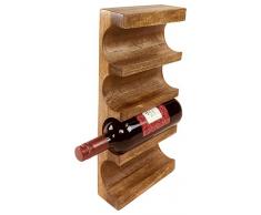 Geko portabottiglie da Parete, in Legno, Colore: Marrone, Taglia Unica