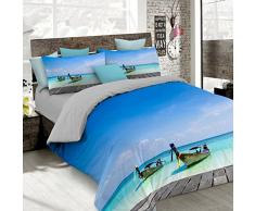 Italian Bed Linen Sogni E Capricci Parure Copri Piumino con Stampa in Digital a Copertura Totale sul Sacco e su federe, 100% Cotone, Multicolore (SeC05), Matrimoniale, 250x200x1 cm, 3 unitÃ 