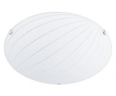 Trio Leuchten Trio 601900100 Applique, 60 W, Vetro Bianco Decorato con Base in Metallo, Nichel